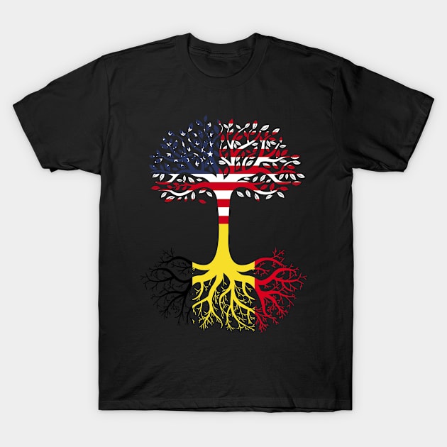 American Grown Belgium Roots Belgium Flag T-Shirt by BramCrye